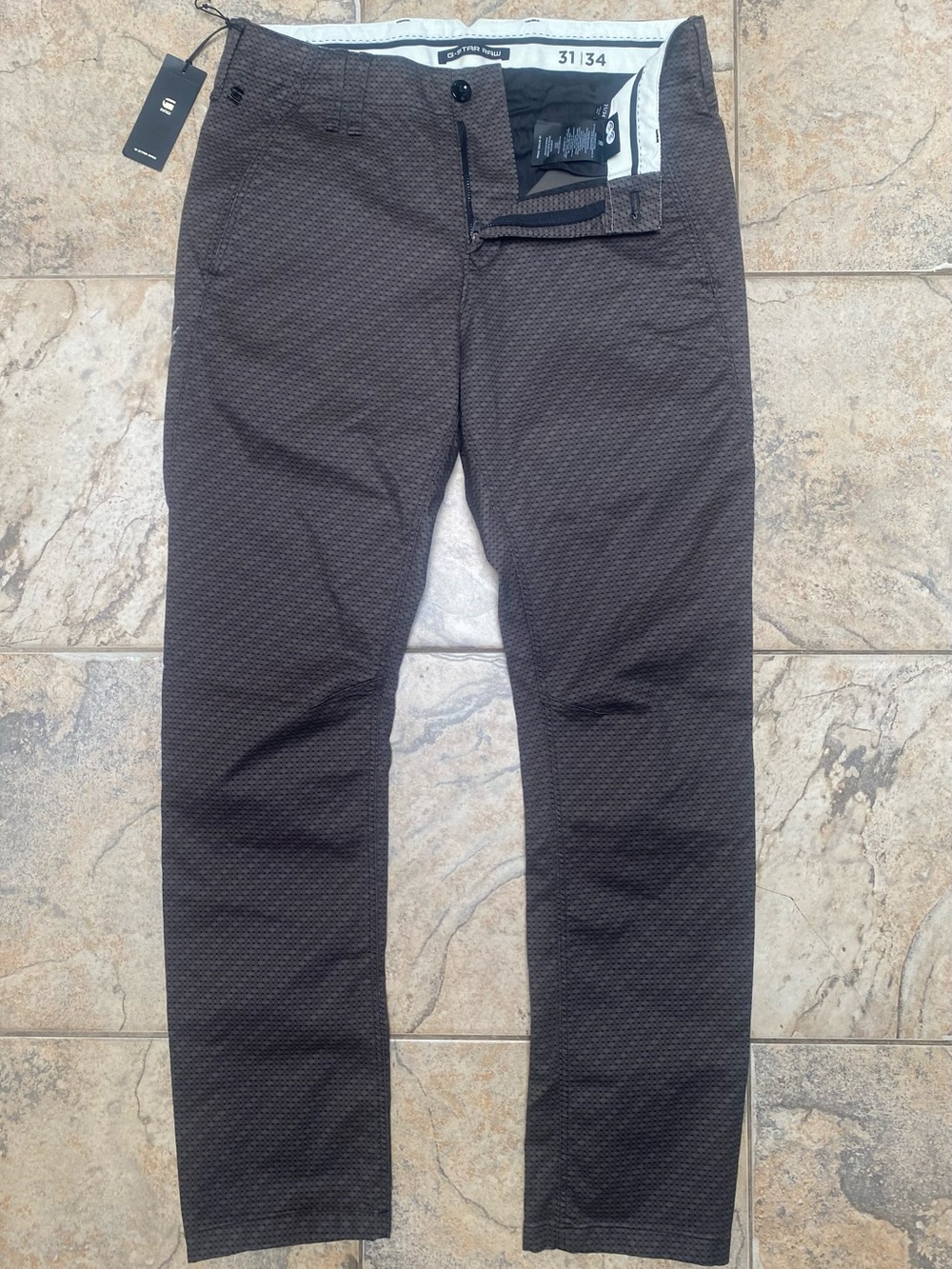 G-Star Men's Vetar Slim Chinos - Dark Brown Size 31 x 34 New